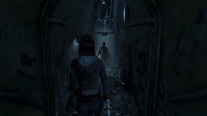 An Until Dawn 2 character entering a dark doorway